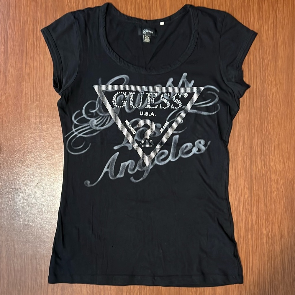 GUESS Bling Logo T-Shirt-Women’s Medium